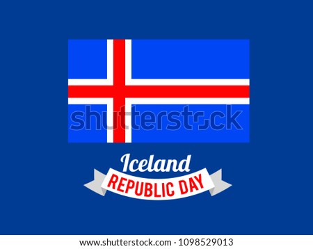Iceland Flag Illustration Background Of Iceland Republic Day.