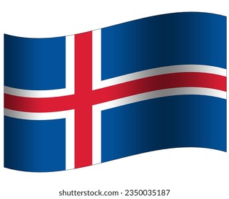Icono aislado de bandera islandesa 3D en fondo blanco