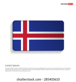 Iceland flag isolated on white background - vector illustration