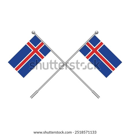 Iceland flag isolated on white transparent background. Vector