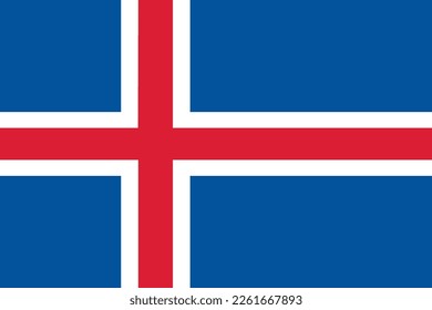 Iceland flag and language icon - isolated vector illustration