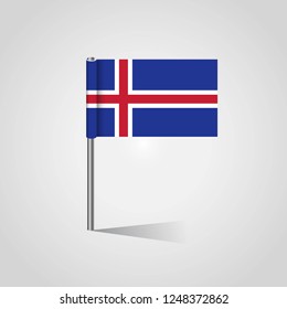 Iceland Flag Map Pin