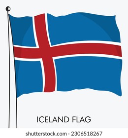 Eine Eiselflagge mit einem Ahornblatt darauf und Vektorgrafik der Eislandflagge und der Vektorgrafik-Vektorgrafik-Vorlagenbanner-Design