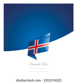 Iceland flag New abstract origami blue background banner vector