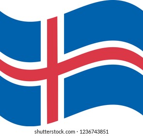Iceland flag, official colors and proportion correctly. National Iceland flag. Flat
