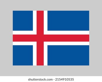 Iceland flag, official colors and proportion. Vector illustration.