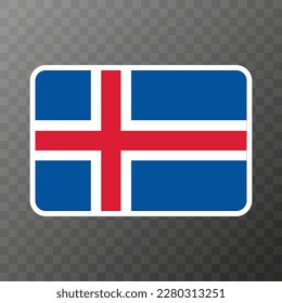 Iceland flag, official colors and proportion. Vector illustration.