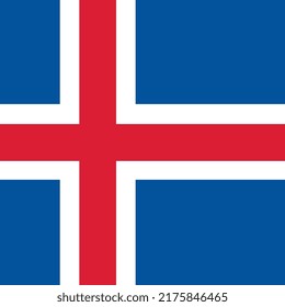 Iceland flag, official colors. Vector illustration.