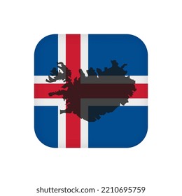Iceland flag, official colors. Vector illustration.
