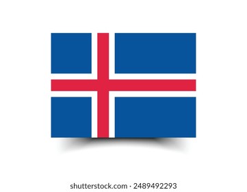 Iceland flag. Flag of Iceland. The official ratio. Flag icon. Standard color. Standard size. A rectangular flag. Computer illustration. Digital illustration. Vector illustration.