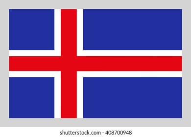Iceland flag  on a black background, stylish vector illustration