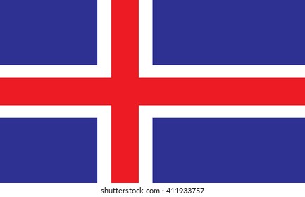 Iceland flag on a black background, stylish vector illustration