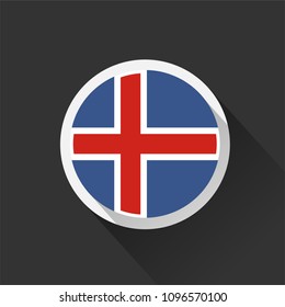 Iceland flag on dark background. Vector illustration.