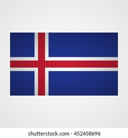 Iceland flag on a gray background. Vector illustration