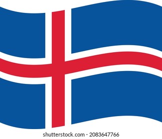 Iceland Flag on white background. waving Icelandic Flag. flat style.