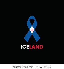 Iceland flag ribbon design vector