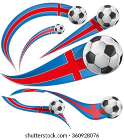 iceland flag with soccer ball isolated
