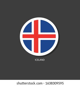 Iceland flag Vector circle with flags.