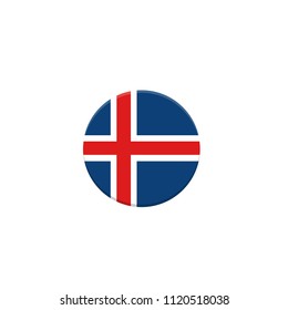  Iceland flag. Vector Flat design