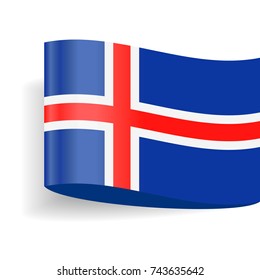 Iceland Flag Vector Icon - Illustration