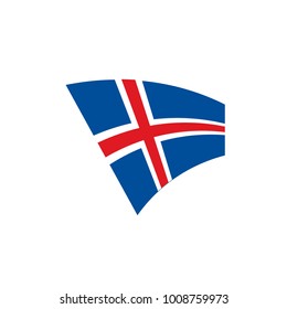 Iceland flag, vector illustration