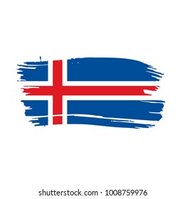 Iceland flag, vector illustration