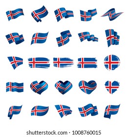 Iceland flag, vector illustration