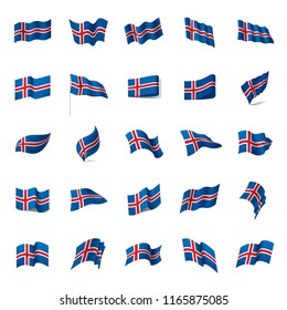 Iceland flag, vector illustration