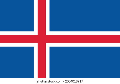 Ilustración vectorial de la bandera de Islandia. Bandera nacional de Islandia