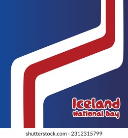 iceland flag with vector illustration. iceland national day