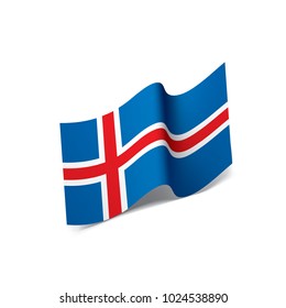 Iceland flag, vector illustration on a white background