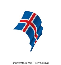 Iceland flag, vector illustration on a white background