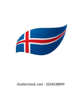 Iceland flag, vector illustration on a white background