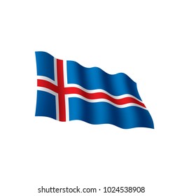 Iceland flag, vector illustration on a white background