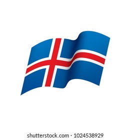 Iceland flag, vector illustration on a white background
