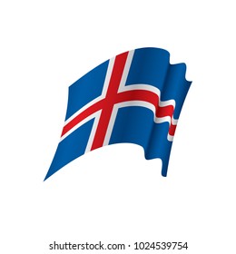 Iceland flag, vector illustration on a white background