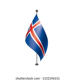 Iceland flag, vector illustration on a white background