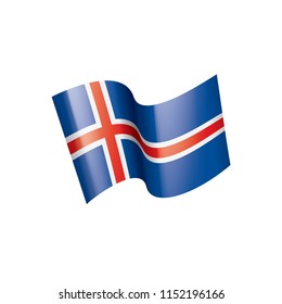 Iceland flag, vector illustration on a white background