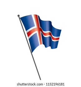 Iceland flag, vector illustration on a white background