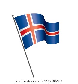 Iceland flag, vector illustration on a white background