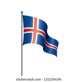 Iceland flag, vector illustration on a white background