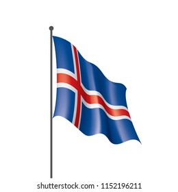 Iceland flag, vector illustration on a white background