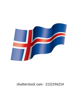 Iceland flag, vector illustration on a white background