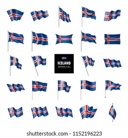 Iceland flag, vector illustration on a white background
