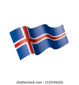 Iceland flag, vector illustration on a white background
