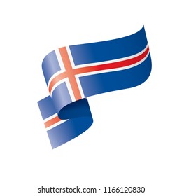 Iceland flag, vector illustration on a white background
