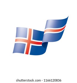 Iceland flag, vector illustration on a white background