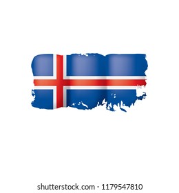 Iceland flag, vector illustration on a white background