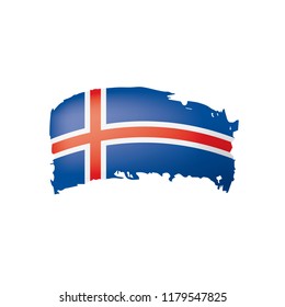 Iceland flag, vector illustration on a white background
