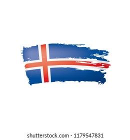 Iceland flag, vector illustration on a white background